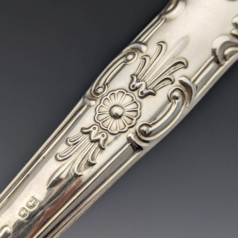 1973 British Vintage Sterling Silver Handle Steak Cutlery 6 Pair Set Boxed Harrison Brothers